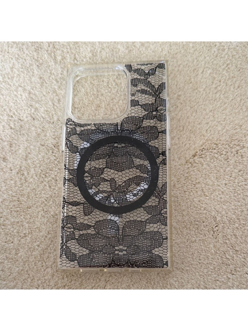 Flaunt iPhone 15 pro mag safe lace square Case